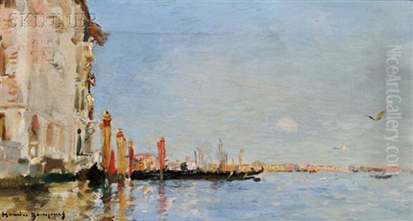 Moonrise Over Venice Oil Painting by Maurice Bompard