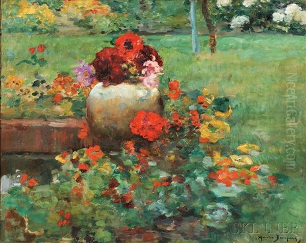 Garden View Oil Painting by Maurice Bompard