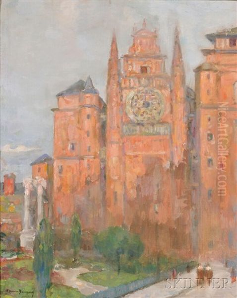 City View, Rodez Oil Painting by Maurice Bompard