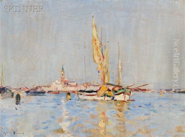 Venice Lagoon, Looking Toward San Giorgio Maggiore Oil Painting by Maurice Bompard