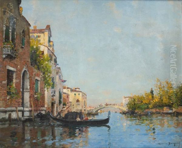 Gondole A Venise Oil Painting by Maurice Bompard