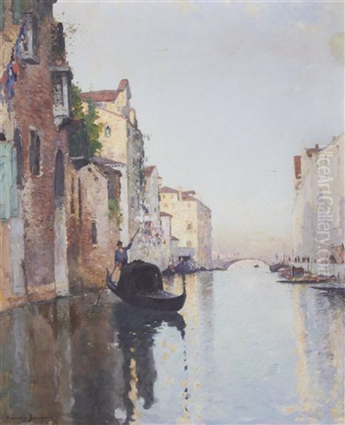 A Canal, Venice Oil Painting by Maurice Bompard