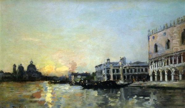 Vue Du Grand Canal A Venise Oil Painting by Maurice Bompard