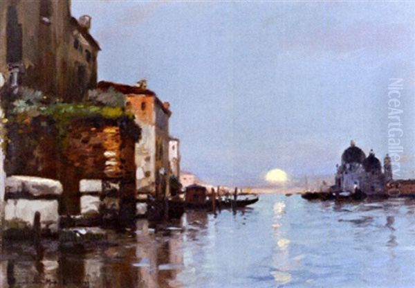 Venise Soleil Couchant Oil Painting by Maurice Bompard