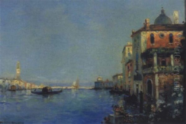 Grand Canal A Venise Oil Painting by Maurice Bompard