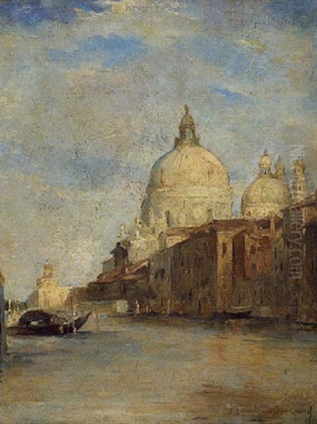 Venise, Le Grand Canal Et La Salute Oil Painting by Maurice Bompard