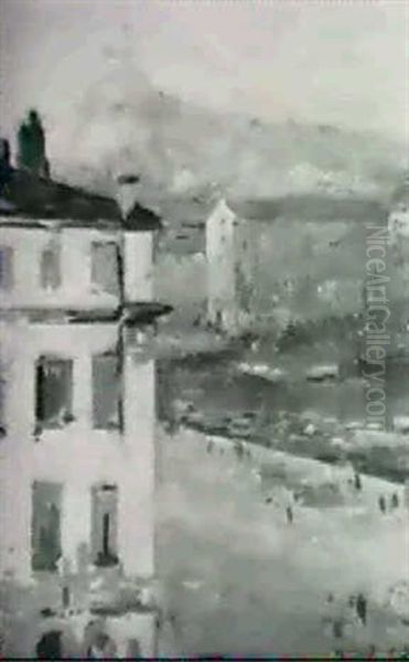 Impressionist City View Oil Painting by Maurice Bompard