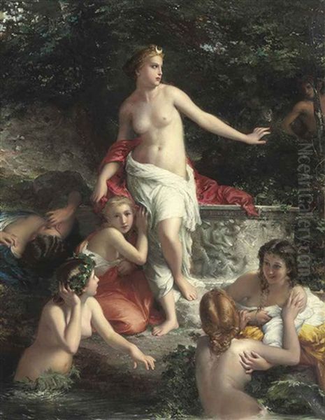 Diana And Her Maidens Oil Painting by Roberto Bompiani