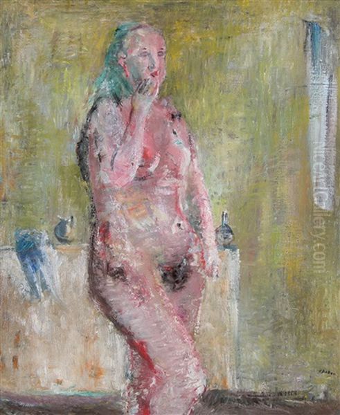 Nudo Allo Specchio Oil Painting by Angelo Del Bon