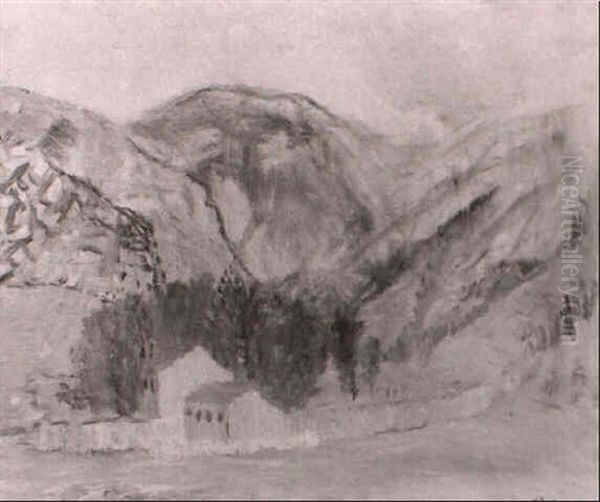 Alta Valle A Bardonecchia Oil Painting by Angelo Del Bon