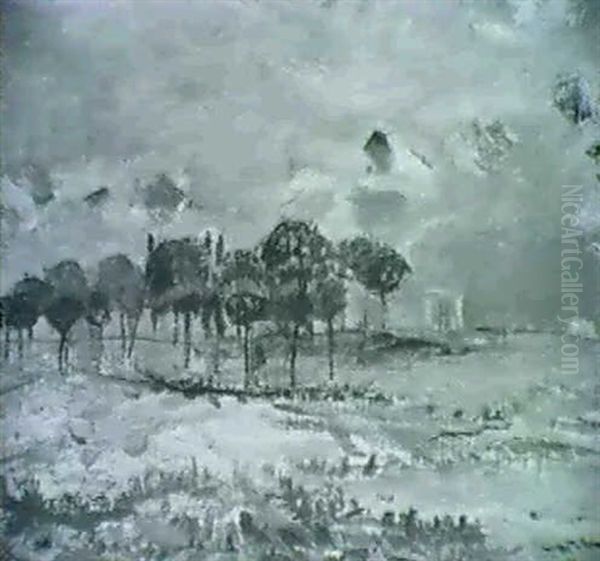 Pineta Nella Campagna Romana Oil Painting by Angelo Del Bon