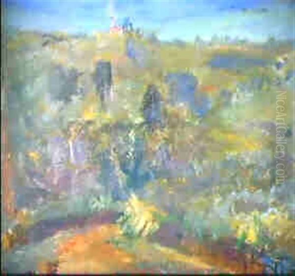 Montagna E Campanile Oil Painting by Angelo Del Bon