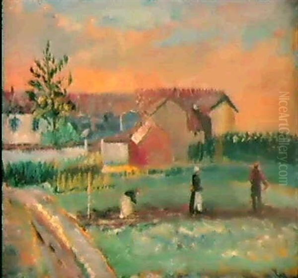 Campagna Milanese Oil Painting by Angelo Del Bon