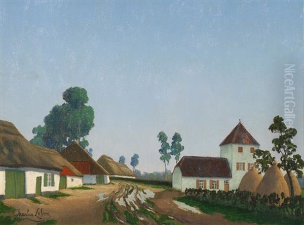 Vue De Ferme Oil Painting by Charles Le Bon