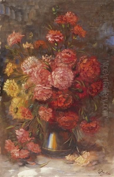 Vase Mit Nelkenpracht Oil Painting by Giuseppe Bonalini