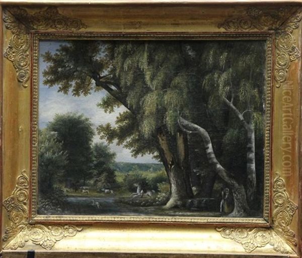 Chasse A Courre En Foret De Fontainebleau Oil Painting by Caroline Bonaparte