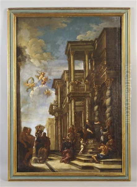 Presentazione Di Maria Al Tempio Oil Painting by Giulio di Antonio Bonasone