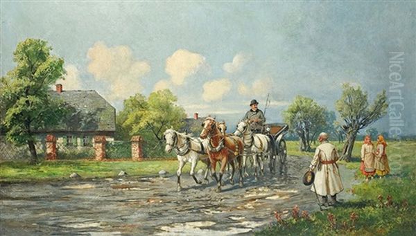 Countryside Oil Painting by Wladyslaw Boncza-Rutkowski