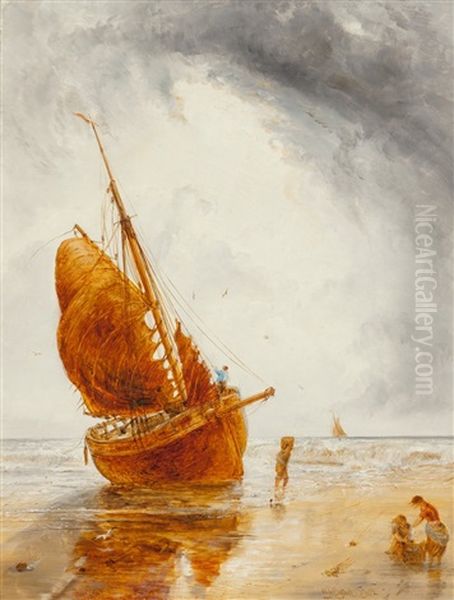 Unloading The Catch, 1902 Oil Painting by William Joseph J. C. Bond