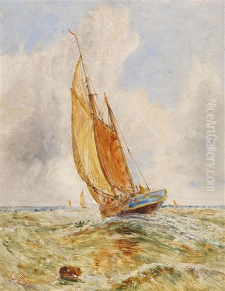 Segelboot In Starker Brise Oil Painting by William Joseph J. C. Bond