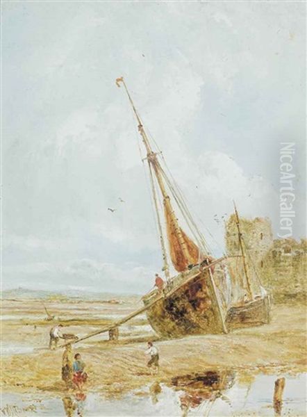 The Cottage; And Low Tide (illustrated) (pair) Oil Painting by William Joseph J. C. Bond