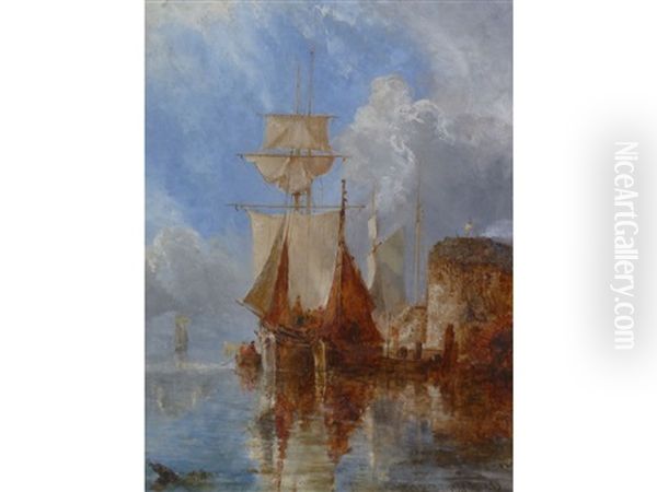 Sailing Ships Oil Painting by William Joseph J. C. Bond