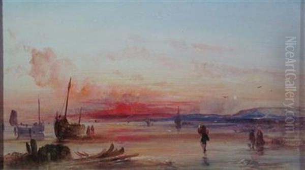 Sunset At Lowtide Oil Painting by William Joseph J. C. Bond