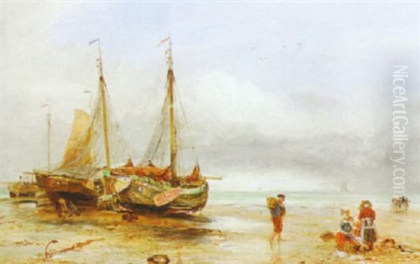 Sorting The Catch Oil Painting by William Joseph J. C. Bond