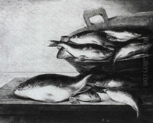 A Still Life Of Fish Oil Painting by Jan De Bondt