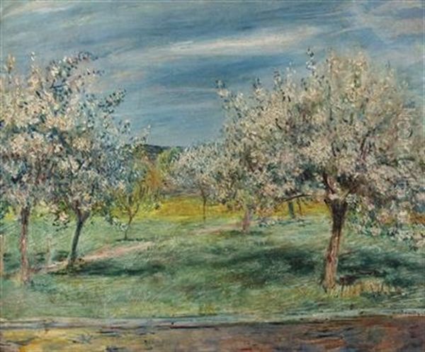 Zugeschrieben Bluhende Obstbaume Oil Painting by Walter Bondy