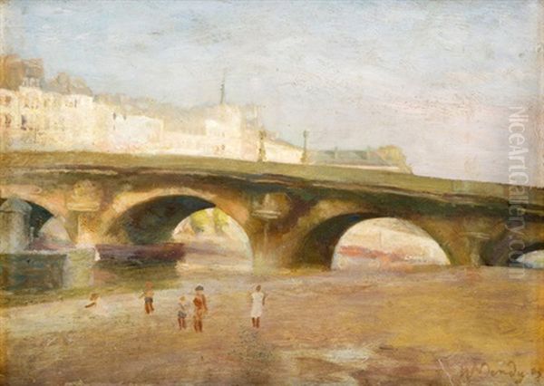 Le Pont-neuf V Parizi Oil Painting by Walter Bondy