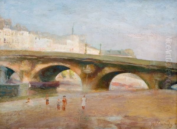 Le Pont-neuf V Parizi Oil Painting by Walter Bondy