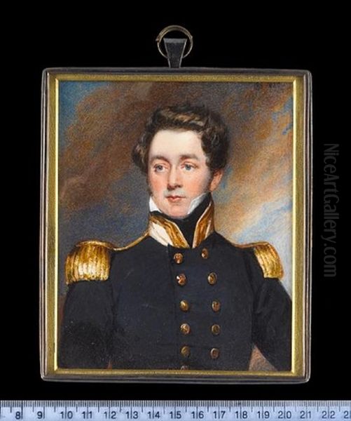 Captain Richard H. King Rn Oil Painting by Charles Richard Bone