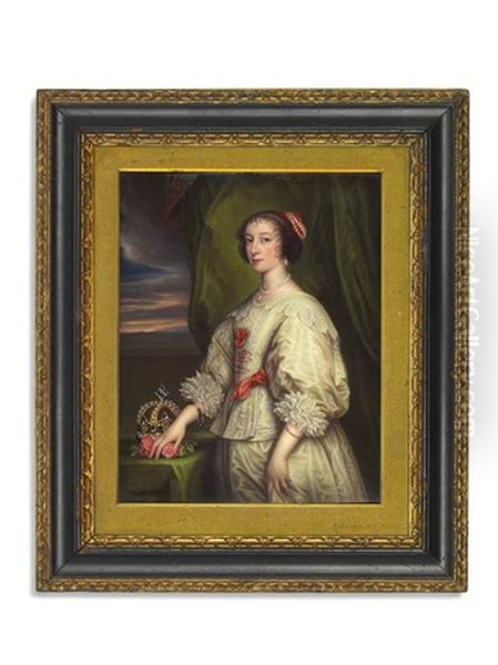 Queen Henrietta Maria (1609-1669), Consort Of King Charles I Of England (1600-1649) (after Sir Anthony Van Dyck) Oil Painting by Henry Bone