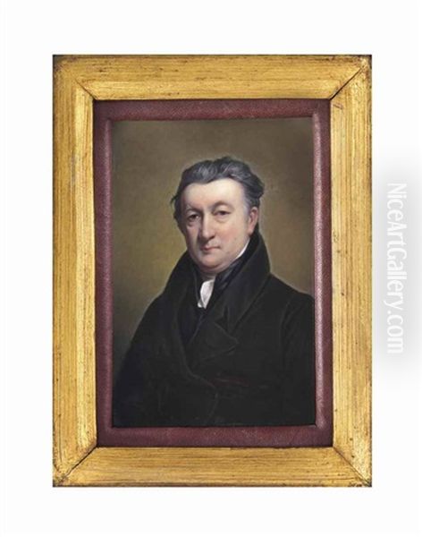 Henry Bone, R.a. (1755-1834), Seated, In Black Coat, Waistcoat And White Stock (after John Jackson) Oil Painting by Henry Bone