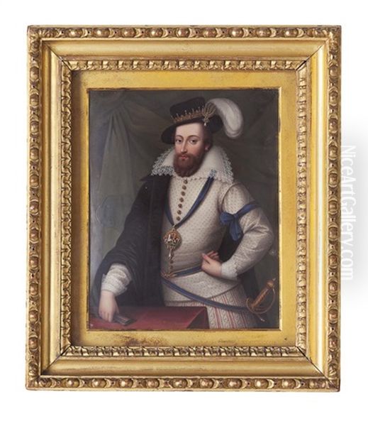 Possibly King Christian Iv Of Denmark, Or Henry Somerset, 5th Earl Of Worcester Oil Painting by Henry Bone