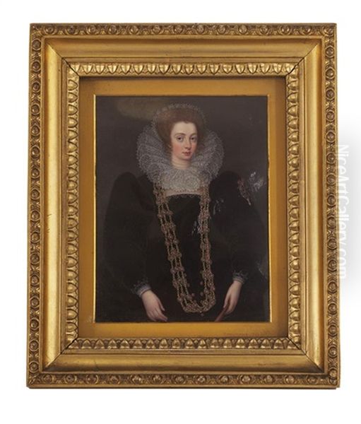 Elizabeth Carey, Daughter Of Lord Hunsdon, Afterwards Lady Berkeley Oil Painting by Henry Bone