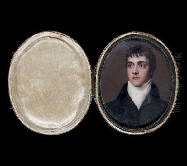 Portrait De James Ramsey Cuthbert (c. 1776 - 1821) Oil Painting by Henry Bone