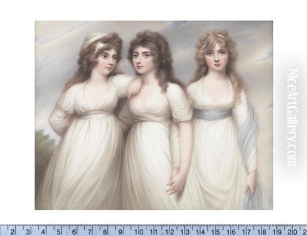 The Three Graces Oil Painting by Henry Bone