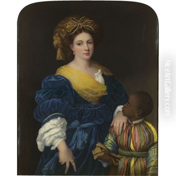 Portrait Of Laura Dei Dianti (after Titian) by Henry Bone