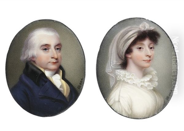 Henry Hope (+ Ann Goddard Hope; 2 Works) Oil Painting by Henry Bone