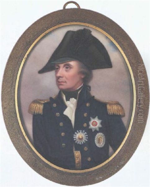 Horatio, 1st Viscount Nelson, Wearing Vice-admiral's Undress Uniform And The Breast Stars Of The Order Of The Bath, Crescent And Ferdinand And Merit Oil Painting by Henry Bone