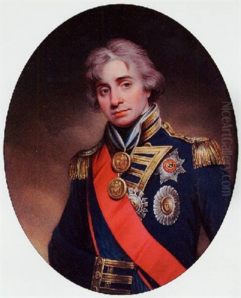 Horatio 1st Viscount Nelson Oil Painting by Henry Bone