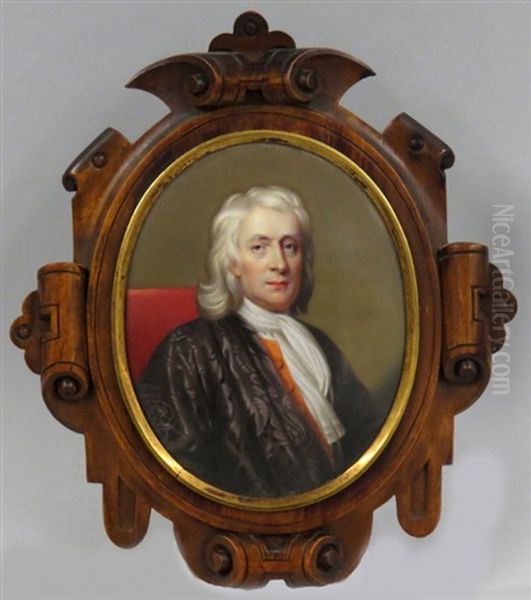 Portrait Of Sir Isaac Newton Oil Painting by Henry-Pierce Bone