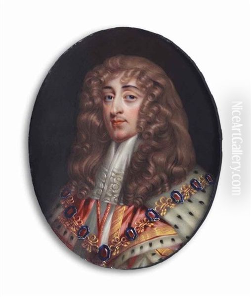 James Ii And Vii (1633-1701), King Of England, Scotland And Ireland 1685-1688, In Garter Robes Oil Painting by Henry-Pierce Bone