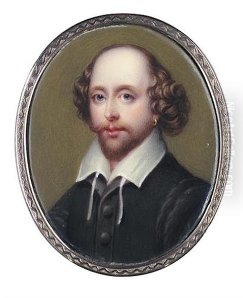 Portrait Of William Shakespeare Oil Painting by Henry-Pierce Bone