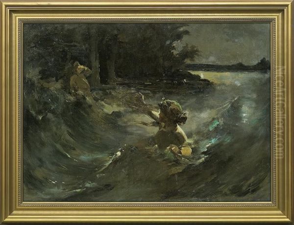 Water-nymph Oil Painting by Kazimierz Alchimowicz