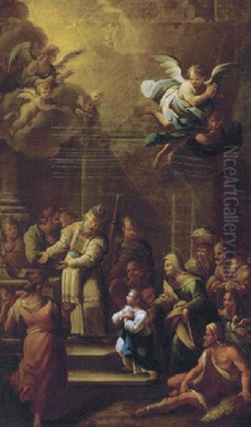 The Presentation Of The Virgin In The Temple Oil Painting by Matteo Bonechi