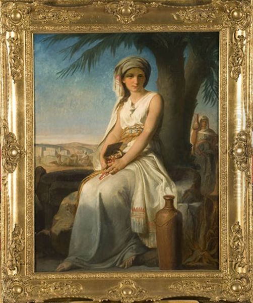 Jeune Orientale Aux Bijoux Oil Painting by Jacques-Louis Bonet