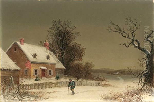 A Snowy Day Oil Painting by William van de Bonfield